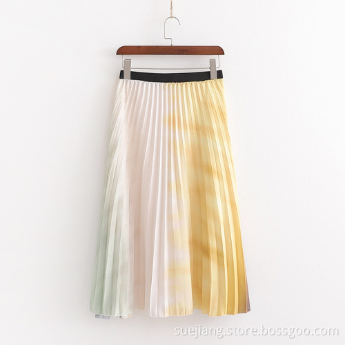 Damen Sommermustern gedruckter gedruckter Midi -Rock
